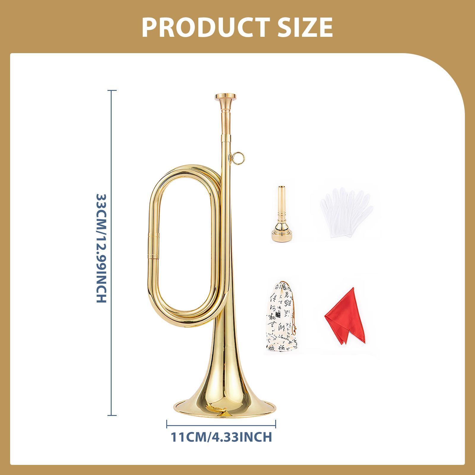 Musical Instrument Bugle - Eldivenli Trompet Müzik Enstrümanı Pirinç Enstrüman