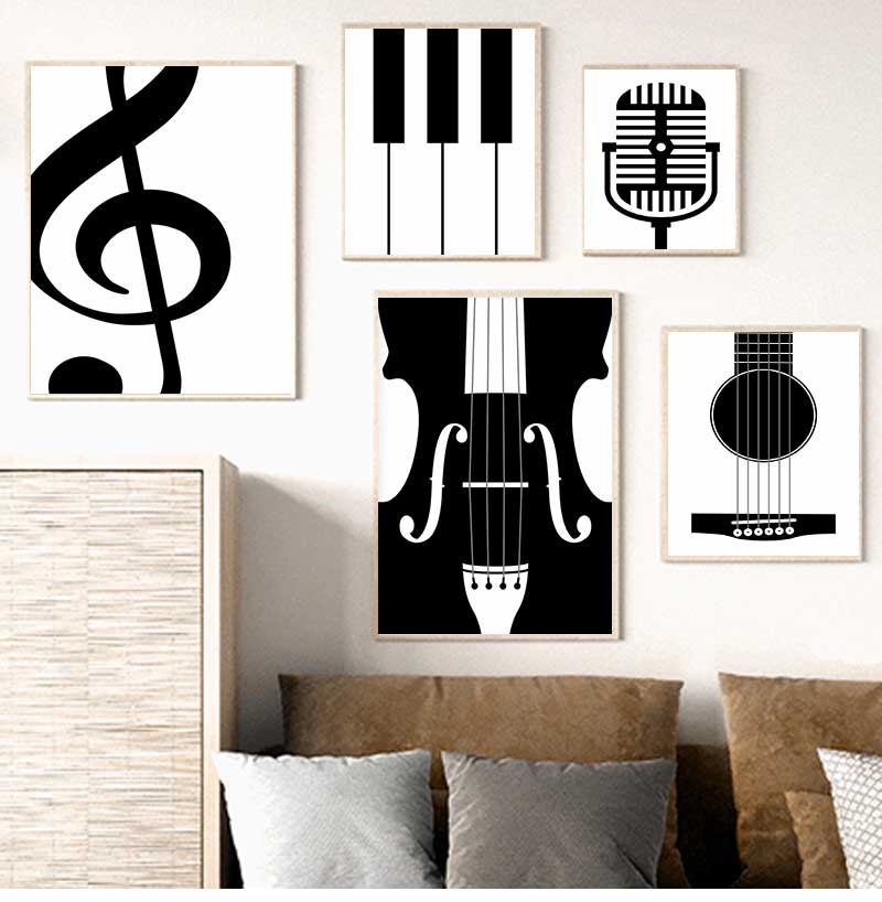 Picture Of Musical Instrument - Minimalist Enstrüman Posterler ve Baskılar Müzik