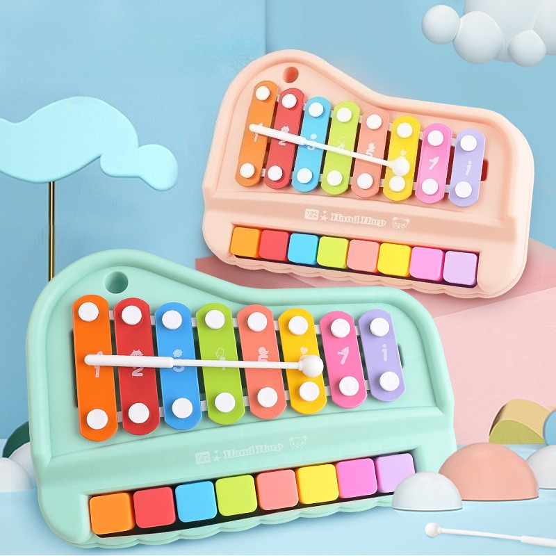 Musical Instrument Harmonium - 8-Note Xylophone Piyano 2'si 1 arada