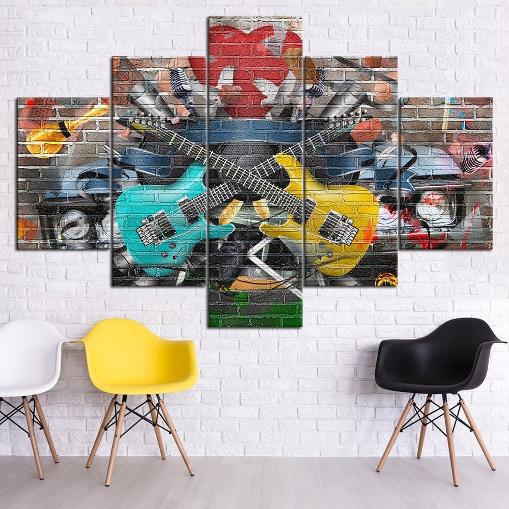 Çerçevesiz 5 Adet Müzik Aletle - Picture Of Musical Instrument incelemesi ve fiyatı
