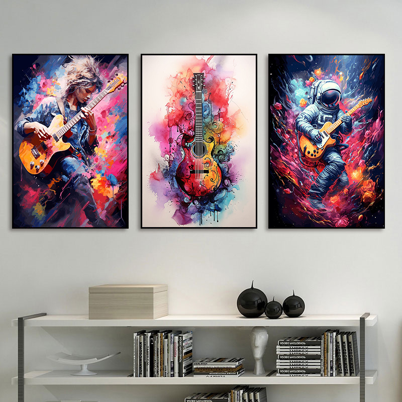 Çerçevesiz Soyut Renkli Sanat  - Picture Of Musical Instrument incelemesi ve fiyatı